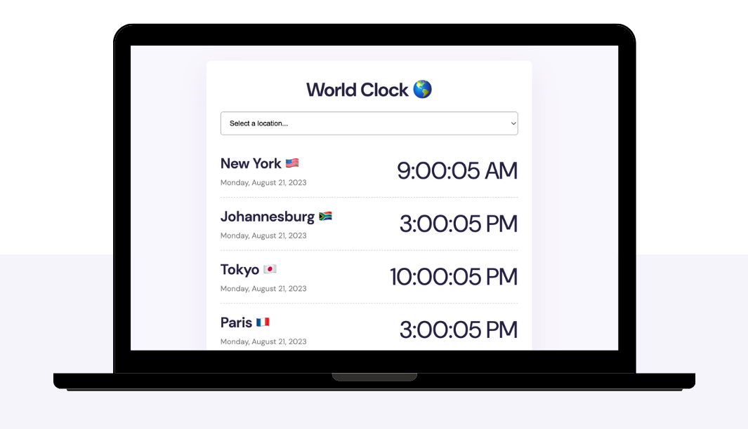 Preview of World Clock App